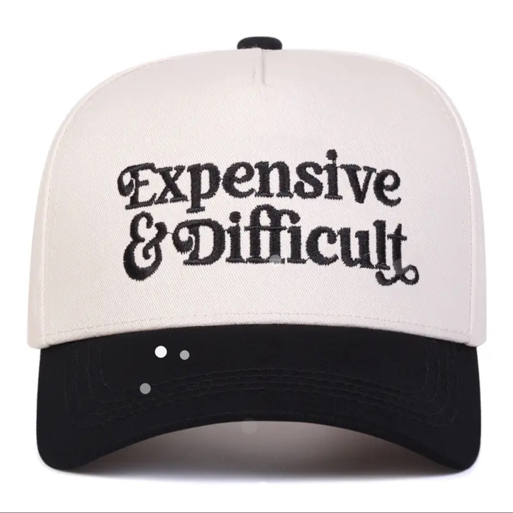 Expensive & Difficult Black and White Cap